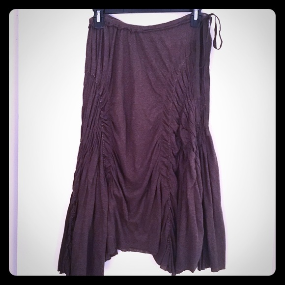 MAX STUDIO ROUCHED DRAWSTRING MIDI SKIRT - Picture 1 of 2